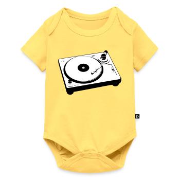 Turntable Plattenspieler DJ - Baby Premium short-sleeve bodysuit - sky yellow - Front
