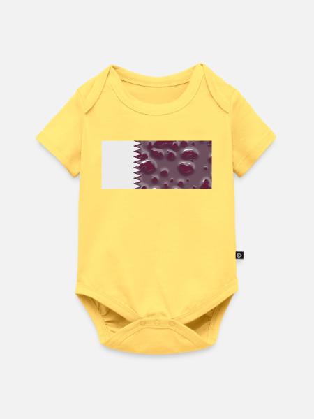 Katar als Land - Baby Premium Kurzarmbody - Pastellgelb