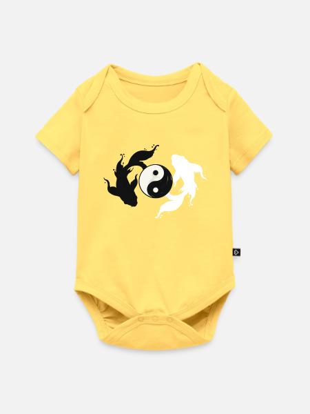 Yin und Yang Harmonie - Baby Premium Kurzarmbody - Pastellgelb