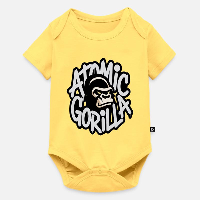 Emblème graffiti du gorille atomique - Body à manches courtes Premium Bébé - jaune pastel