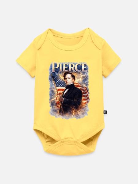 Patriotischer Blitzportrait - Baby Premium Kurzarmbody - Pastellgelb
