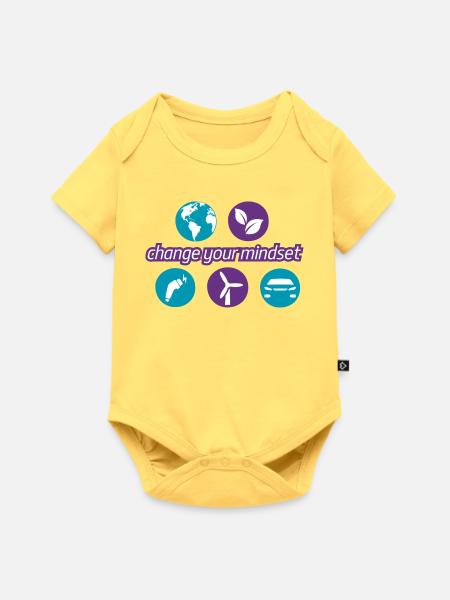 Change_your_mindset - Baby Premium Kurzarmbody - Pastellgelb