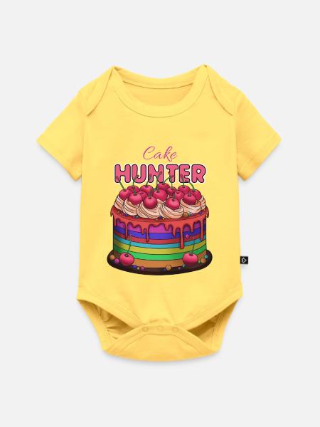 Cake Hunter Regenbogenkuchen - Baby Premium Kurzarmbody - Pastellgelb