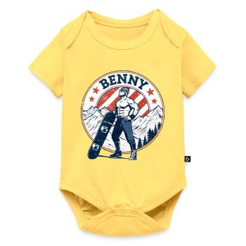 Benny, look vintage - Body à manches courtes Premium Bébé - jaune pastel - Devant
