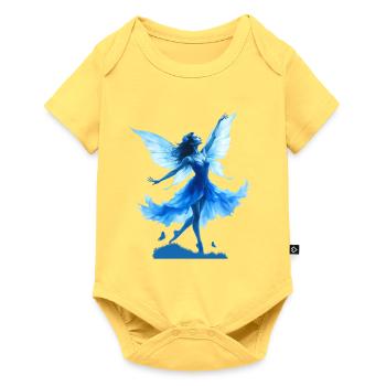 La Fée Bleue en Vol - Body à manches courtes Premium Bébé - jaune pastel - Devant