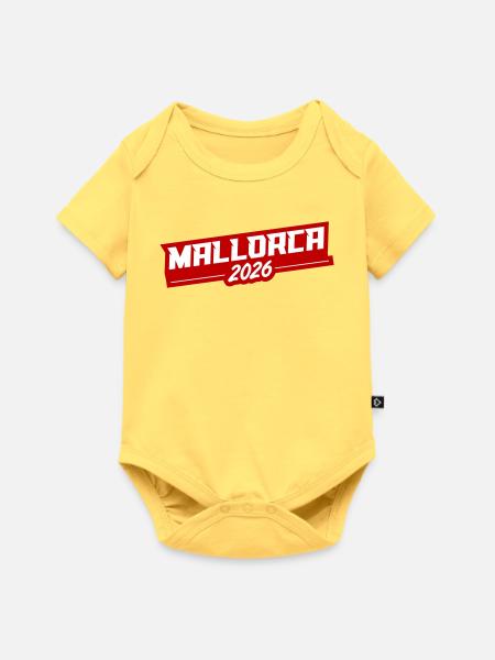 Mallorca 2026 - Baby Premium Kurzarmbody - Pastellgelb