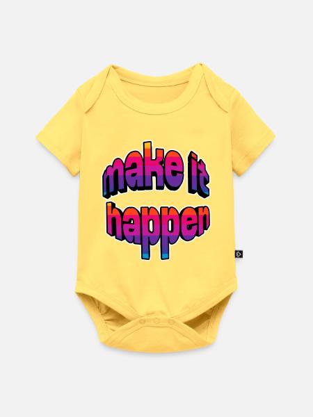 Make It Happen Gradient - Baby Premium Kurzarmbody - Pastellgelb