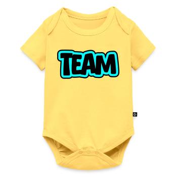 Lettrage d’équipe - Body à manches courtes Premium Bébé - jaune pastel - Devant