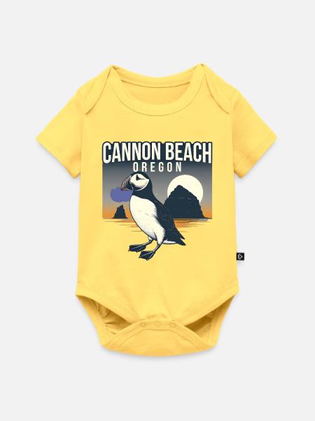 Cannon Beach Oregon - Baby Premium Kurzarmbody - Pastellgelb