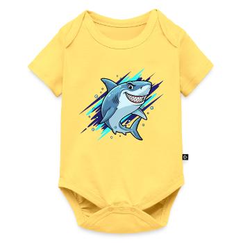 Sprinteur Rieur du Requin - Body à manches courtes Premium Bébé - jaune pastel - Devant