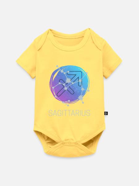 Schütze Sagittarius Sternzeichen Astrologie Design - Baby Premium Kurzarmbody - Pastellgelb