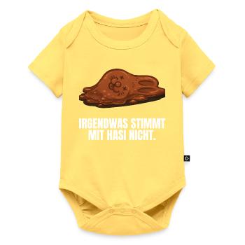 Chocolate bunny Easter funny Easter bunny - Baby Premium short-sleeve bodysuit - sky yellow - Front