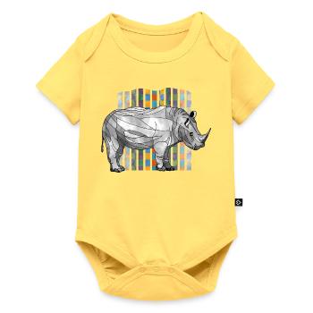 Nashorn - Baby Premium Kurzarmbody - Pastellgelb - Vorne