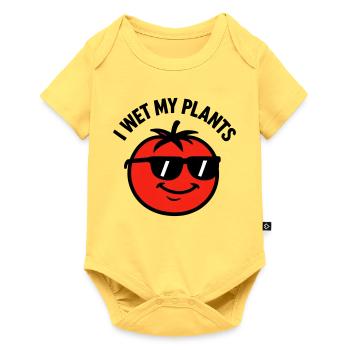 I wet my plants tomato gardening - Baby Premium short-sleeve bodysuit - sky yellow - Front