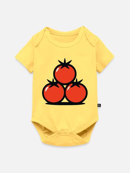 Gewächshaus-Gemüsetomatenernte - Baby Premium Kurzarmbody - Pastellgelb