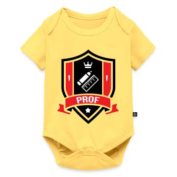 Academic coat of arms Professor Couronne - Baby Premium short-sleeve bodysuit - sky yellow - Front