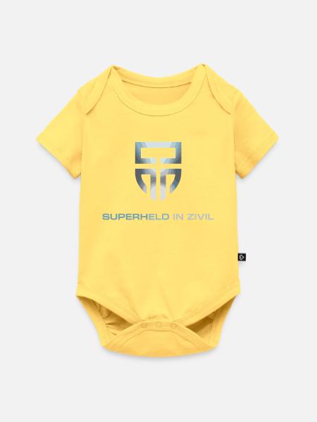 Superheld In Zivil Superhero Superhelden Kostüm - Baby Premium Kurzarmbody - Pastellgelb