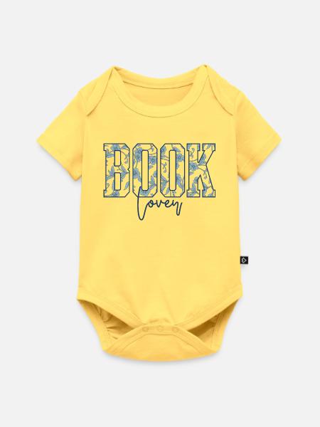 Floral Buch Liebe - Baby Premium Kurzarmbody - Pastellgelb