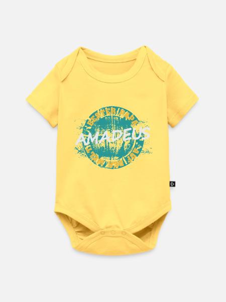 Vater Amadeus - Baby Premium Kurzarmbody - Pastellgelb