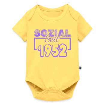 Sozial 1952 - Baby Premium Kurzarmbody - Pastellgelb - Vorne