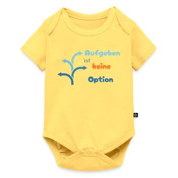 LIEBEVOLL Aufgeben ist keine Option - Baby Premium Kurzarmbody - Pastellgelb - Vorne