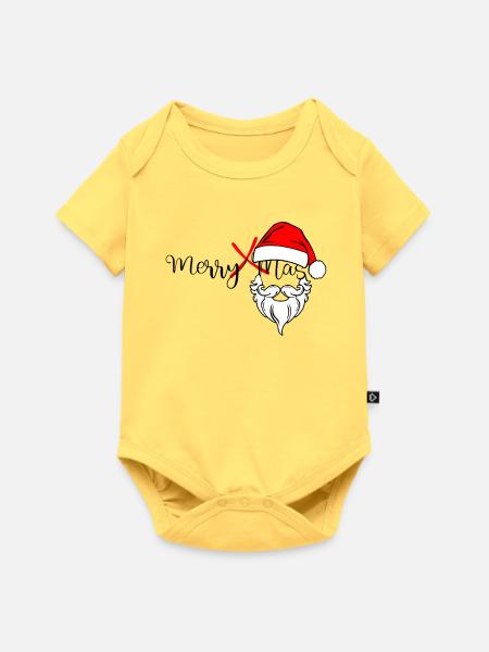 Merry_X_Mas - Baby Premium Kurzarmbody - Pastellgelb