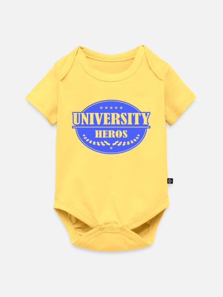 Universitätshelden Emblem - Baby Premium Kurzarmbody - Pastellgelb