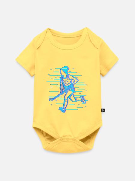 Hockeyspielerin - Baby Premium Kurzarmbody - Pastellgelb