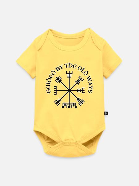 Wikinger-Vegvisir-Kompass - Baby Premium Kurzarmbody - Pastellgelb