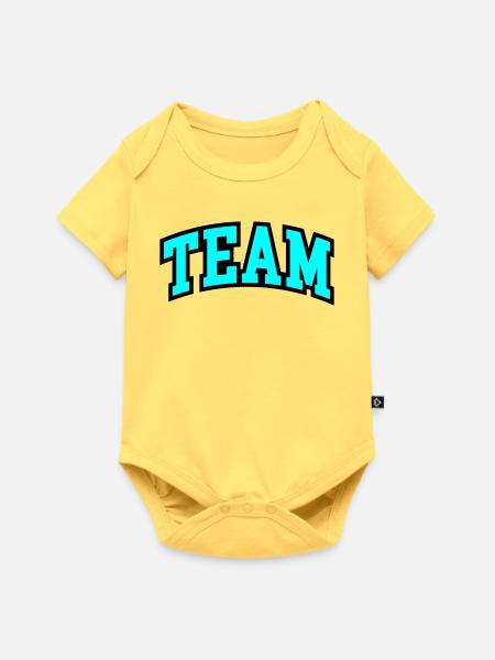 Team Schriftzug - Baby Premium Kurzarmbody - Pastellgelb