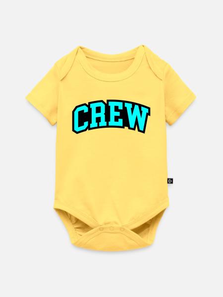 Crew Schriftzug - Baby Premium Kurzarmbody - Pastellgelb