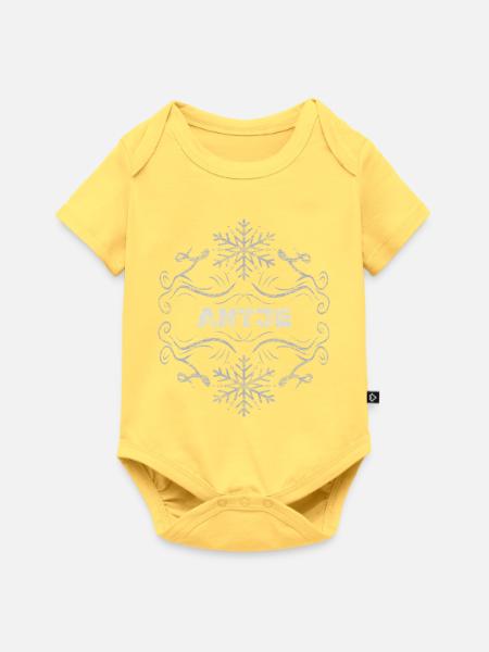 Maedchenname Antje - Baby Premium Kurzarmbody - Pastellgelb