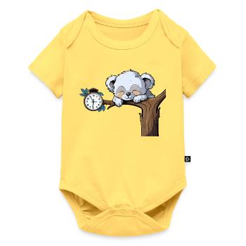 Sleeping koala on the clock branch - Baby Premium short-sleeve bodysuit - sky yellow - Front