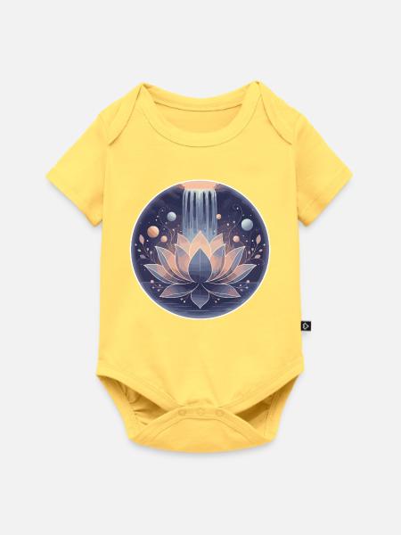 Kosmischer Lotusgarten - Baby Premium Kurzarmbody - Pastellgelb