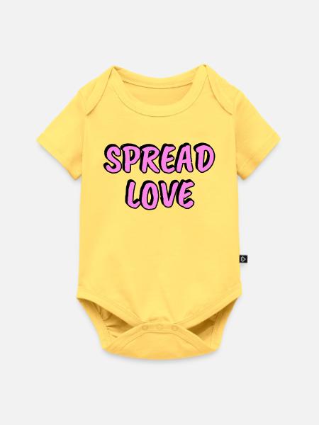 Liebe verbreiten — Pink - Baby Premium Kurzarmbody - Pastellgelb