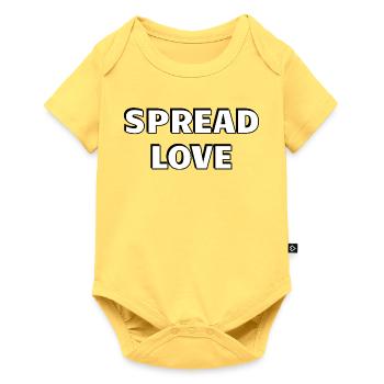 Spread Love Bold Black White Typography - Baby Premium short-sleeve bodysuit - sky yellow - Front