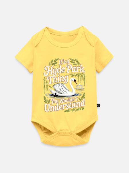 Hyde Park Schwan Humor - Baby Premium Kurzarmbody - Pastellgelb