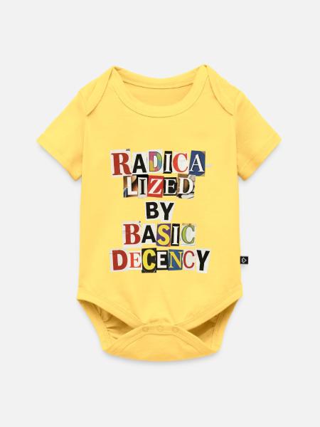 Radikalisiert durch Anstand Collage - Baby Premium Kurzarmbody - Pastellgelb