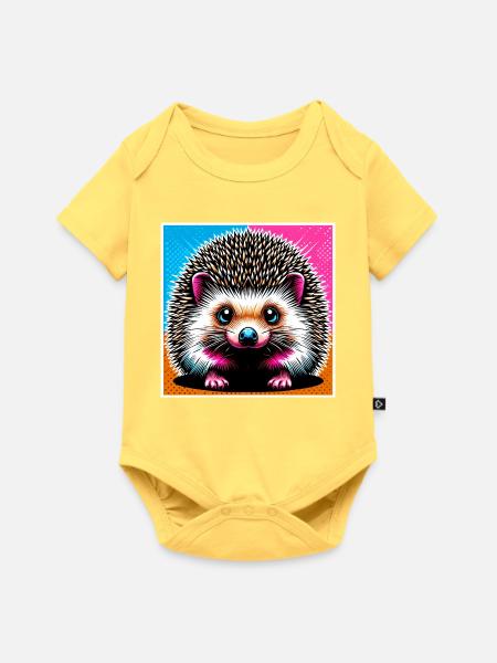 Igel - Baby Premium Kurzarmbody - Pastellgelb