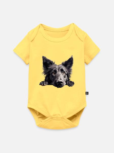 Belgian Sheepdog - Baby Premium Kurzarmbody - Pastellgelb