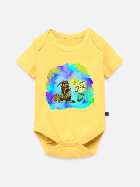 Stern-Sucher Otter - Baby Premium Kurzarmbody - Pastellgelb