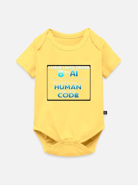 Vom Menschen zum Code - Baby Premium Kurzarmbody - Pastellgelb