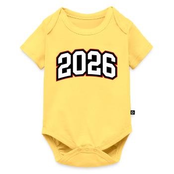 Année 2026 - Body à manches courtes Premium Bébé - jaune pastel - Devant