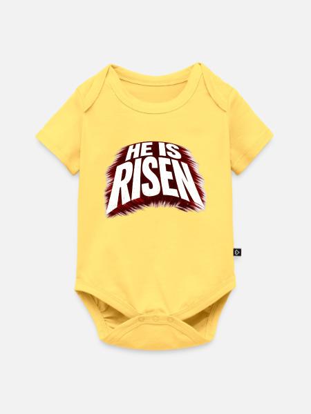 He is risen - Baby Premium Kurzarmbody - Pastellgelb