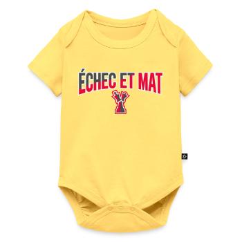 Logo Échec et Mat Rouge Roi Noir en Difficulté - Body à manches courtes Premium Bébé - jaune pastel - Devant
