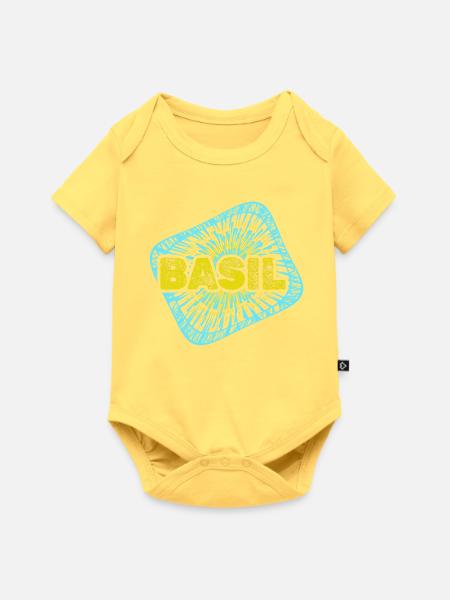 Basil als Hobby - Baby Premium Kurzarmbody - Pastellgelb