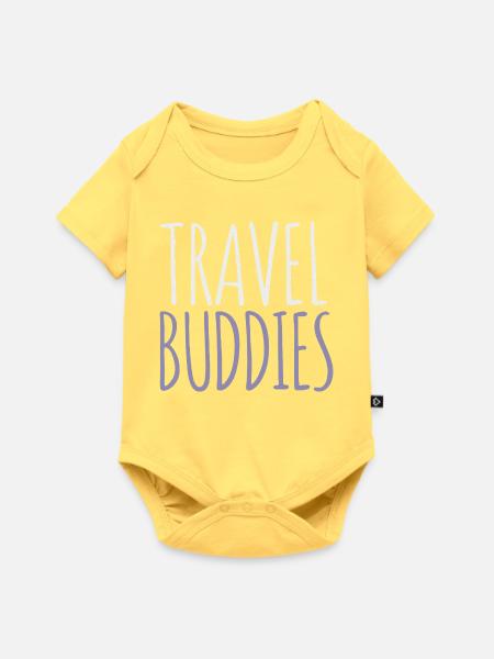 Reisefreunde - Baby Premium Kurzarmbody - Pastellgelb