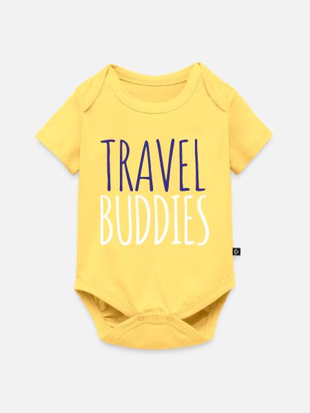Reise Buddies - Baby Premium Kurzarmbody - Pastellgelb