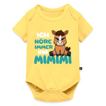 Ich Höre Immer Nur Ein Mimimi Pferd - Baby Premium Kurzarmbody - Pastellgelb - Vorne