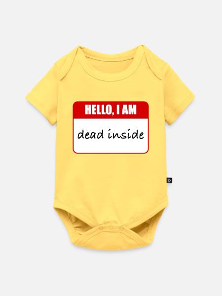 Ich bin innerlich tot. - Baby Premium Kurzarmbody - Pastellgelb